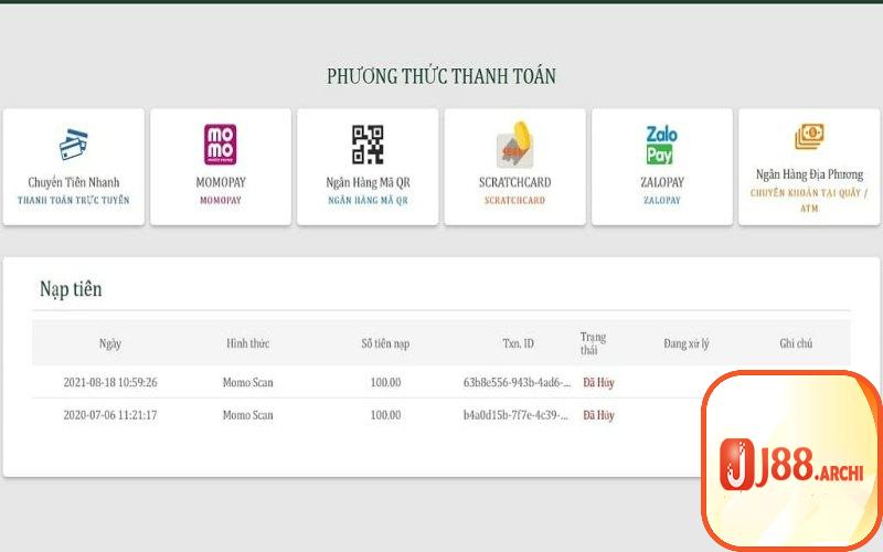 Hướng dẫn game thủ nạp tiền j88